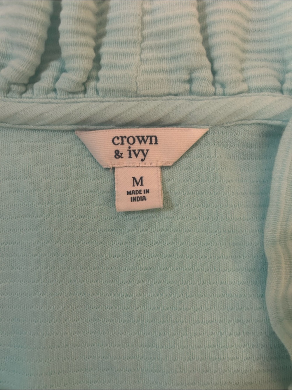 Crown and Ivy  Sleeveless Ruffle V-Neck Top - Light Blue/Turquoise. - Picture 3 of 7
